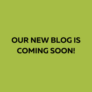 Green background. Text reads "Our new blog is coming soon!"