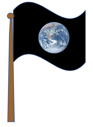 Photo of the Earth on a black flag