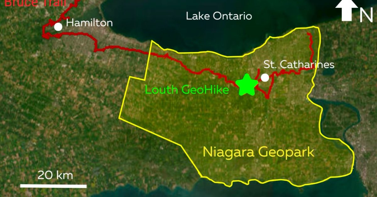 Louth GeoHike Map – Niagara Geopark Location